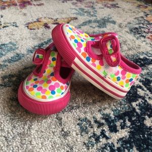 Genuine Kids polka dot t-strap velcro sneakers